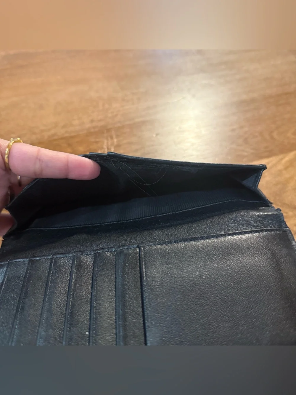 Coach Black Croc-Embossed Leather Snap Wallet